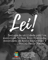 Agora é Lei! “Casa Vovó Cambinda” é declarada de utilidade pública em Passa-Quatro