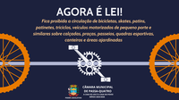 Agora é Lei! Lei Ordinária nº 2473/2025 regula o uso de bicicletas, patinetes e similares nas vias e calçadas de Passa-Quatro