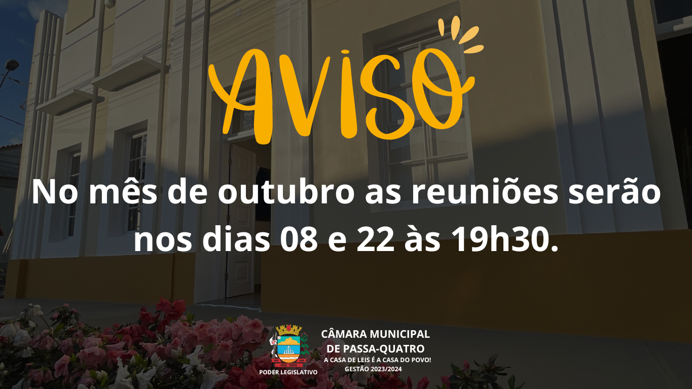 Aviso Reuniões de Outubro