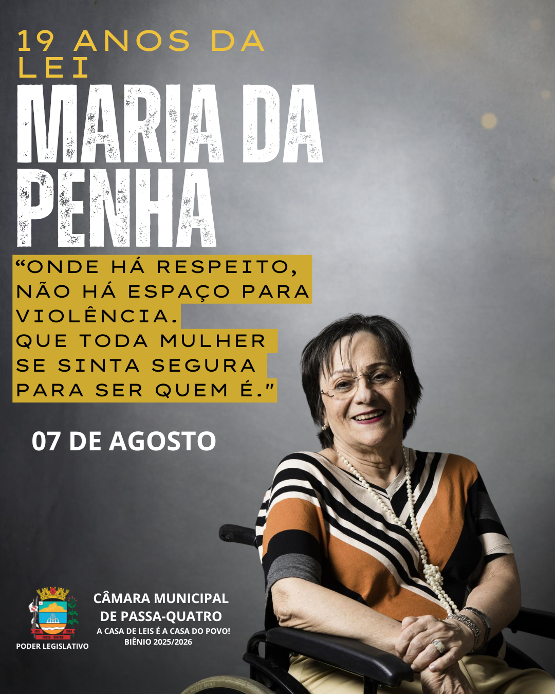 Lei Maria da Penha completa 19 anos: marco histórico no combate à violência contra a mulher