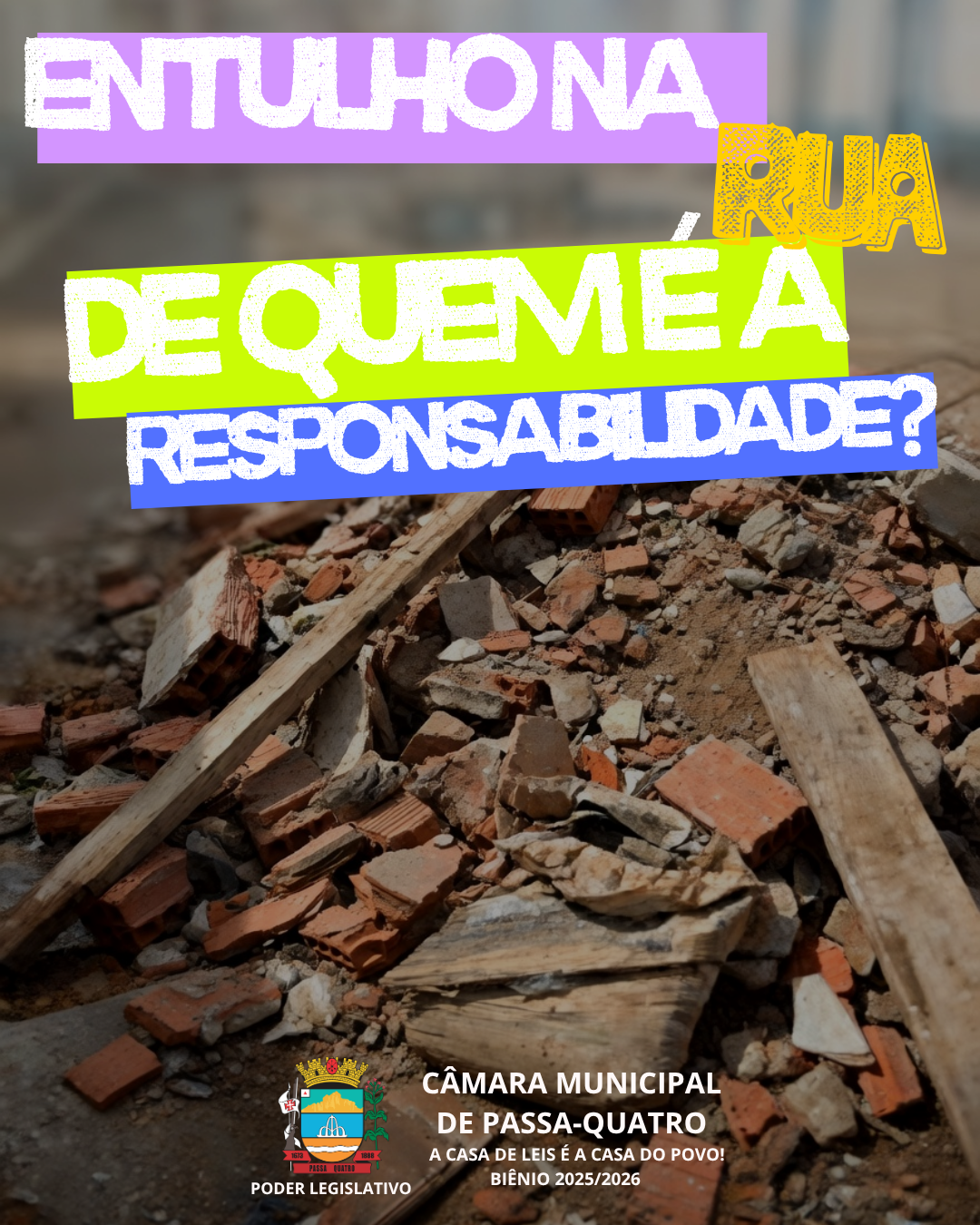 Lei municipal estabelece regras para descarte de entulho e reforça responsabilidade da população em Passa-Quatro