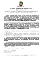 NOTA OFICIAL: EM DEFESA DAS PRERROGATIVAS E GARANTIAS DE MEMBROS DO  PODER LEGISLATIVO E DA LEGALIDADE ADMINISTRATIVA